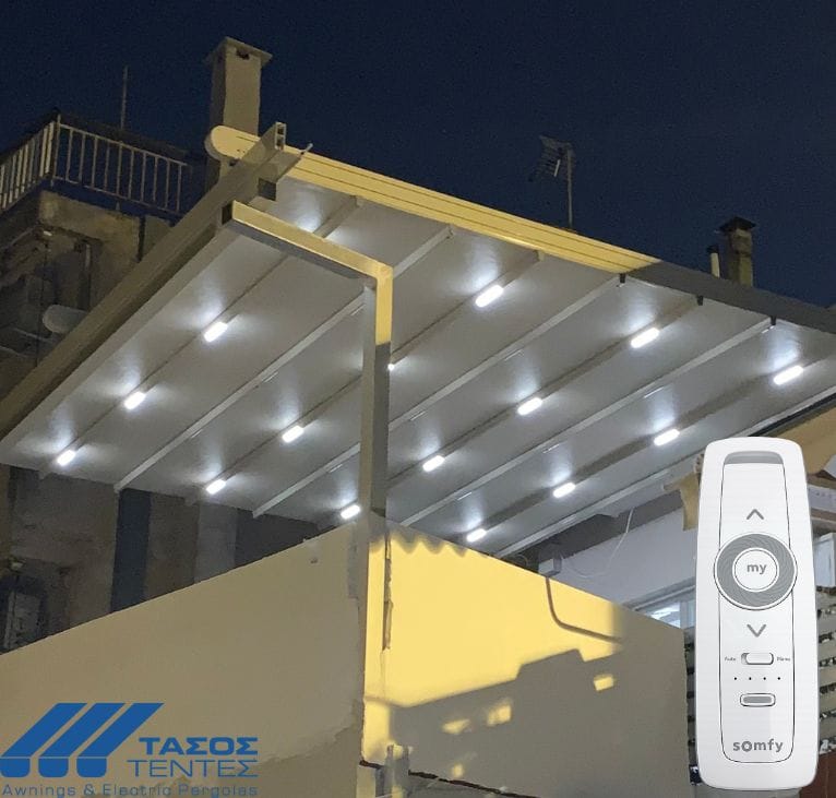 Ανοιγόμενη-τεντοπέργκολα-metaform-με-φωτισμό-dimmer-tentestasos